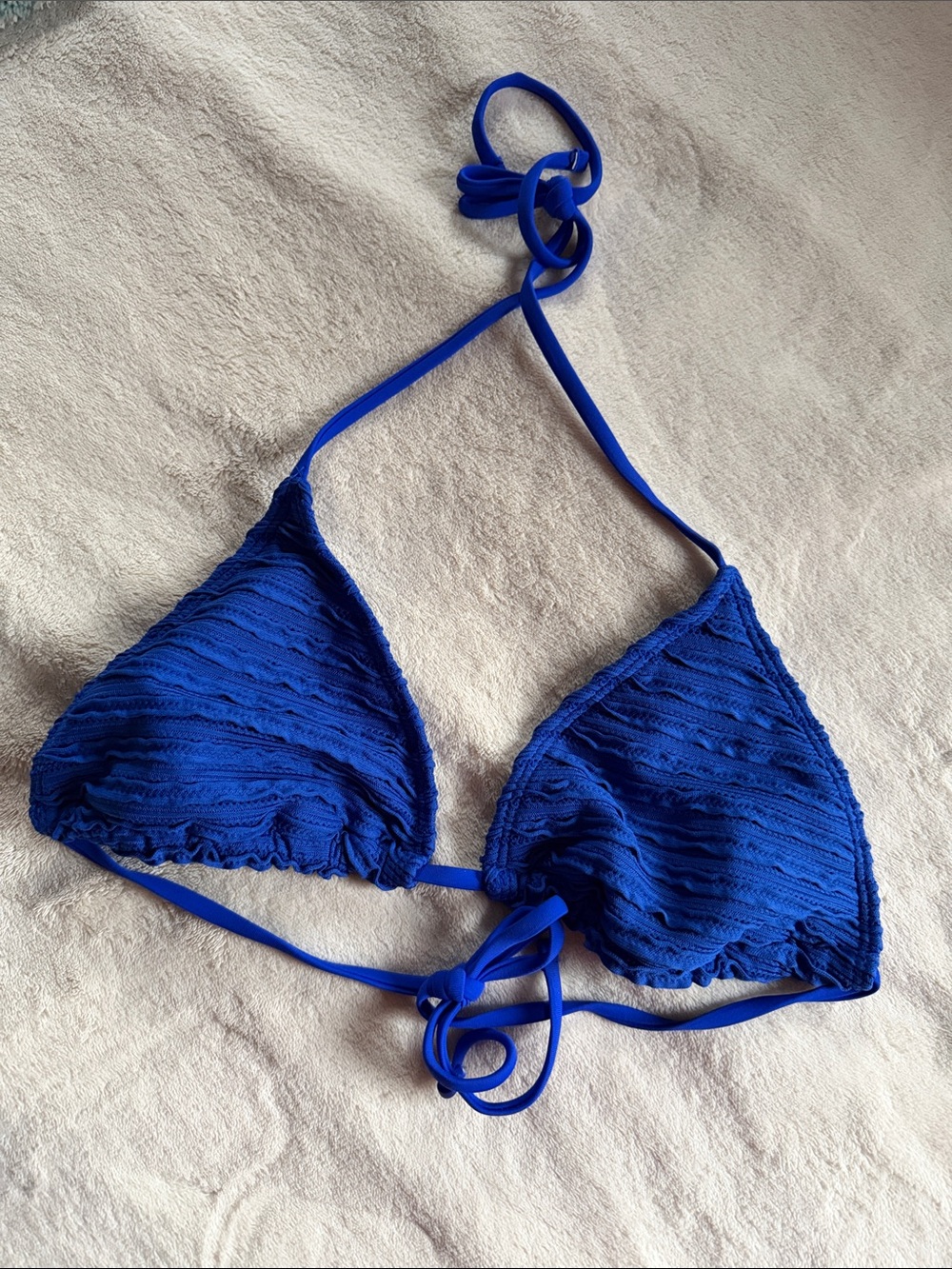 Royal Blue Triangle Bikini Top